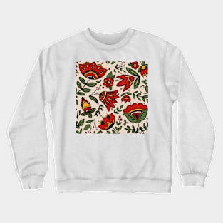 Folk art botanical pattern Crewneck Sweatshirt